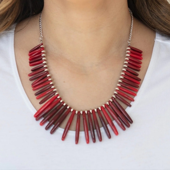 Paparazzi Out Of My Element Red Necklace - Picture 1 of 3